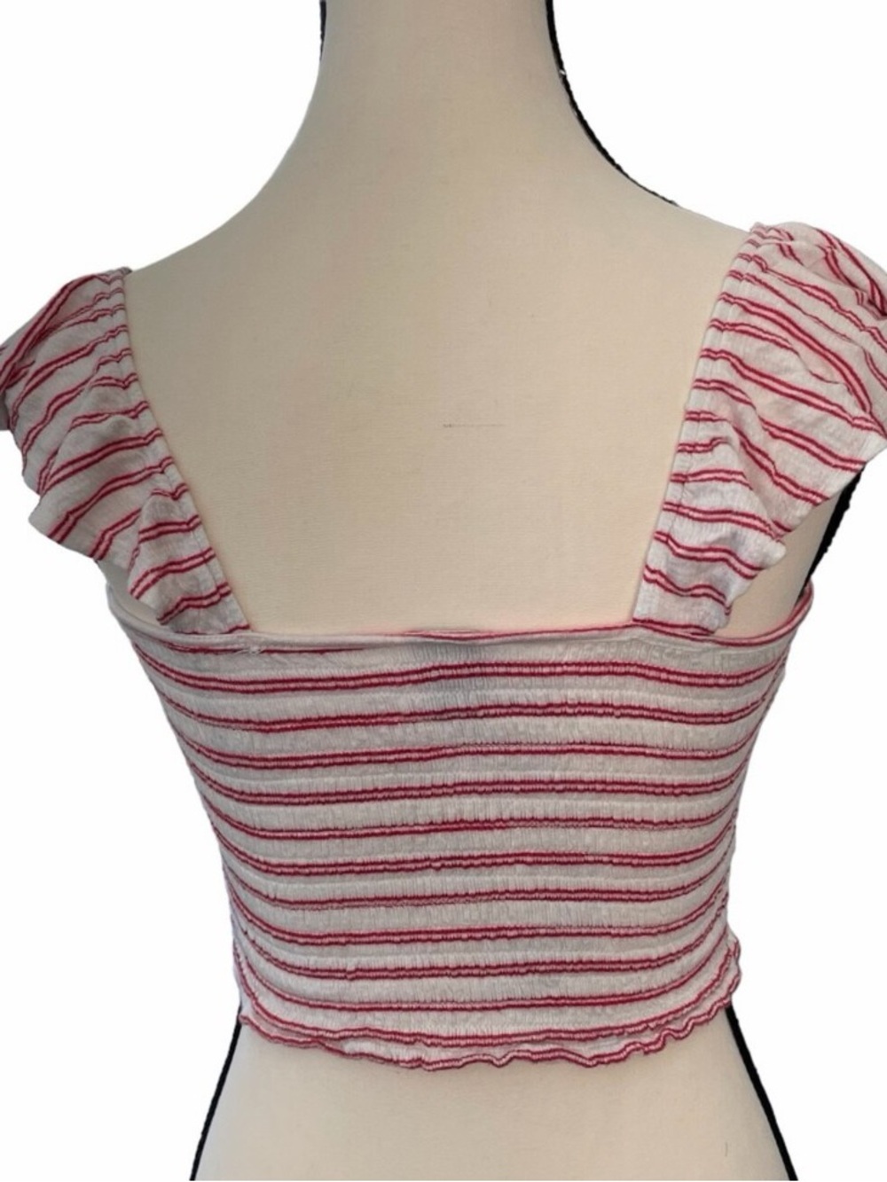 NWOT Wild Fable Red & White knit striped crop top in Size XXL - Picture 6 of 9